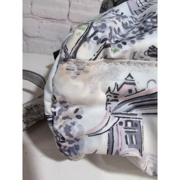 Cath Kidston London Landmark PVC Cotton Backpack Tote Bag Big Ben Print Travel - Picture 10 of 16